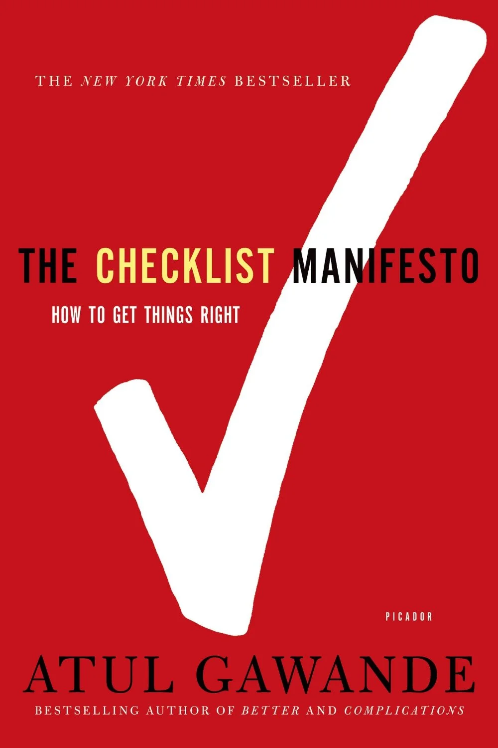book cover checklist manifesto