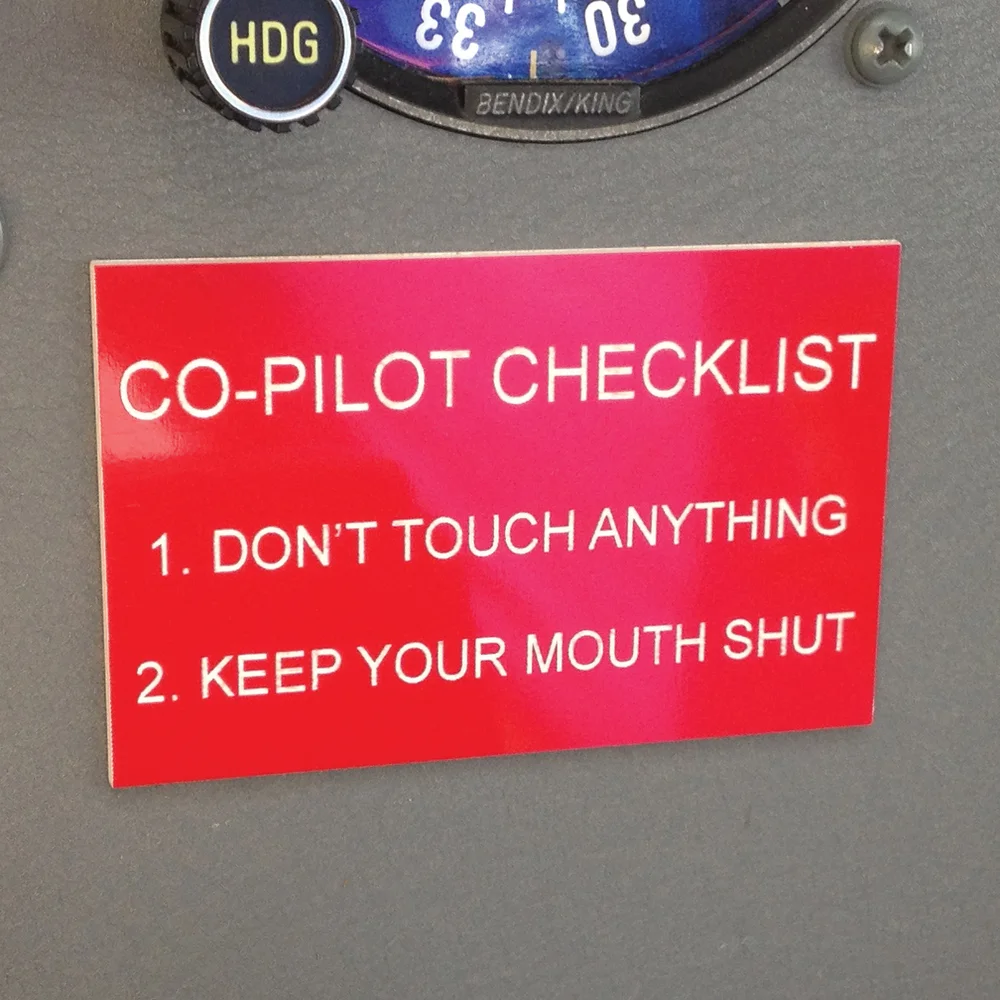Checklist for co-pilots